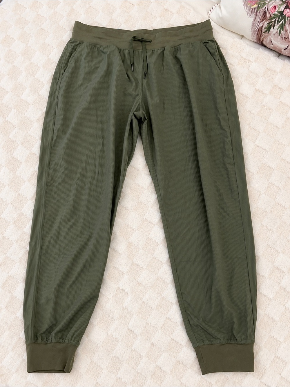 ZYIA Active Green Ribbed Joggers Pants XXXL 3X Stretch